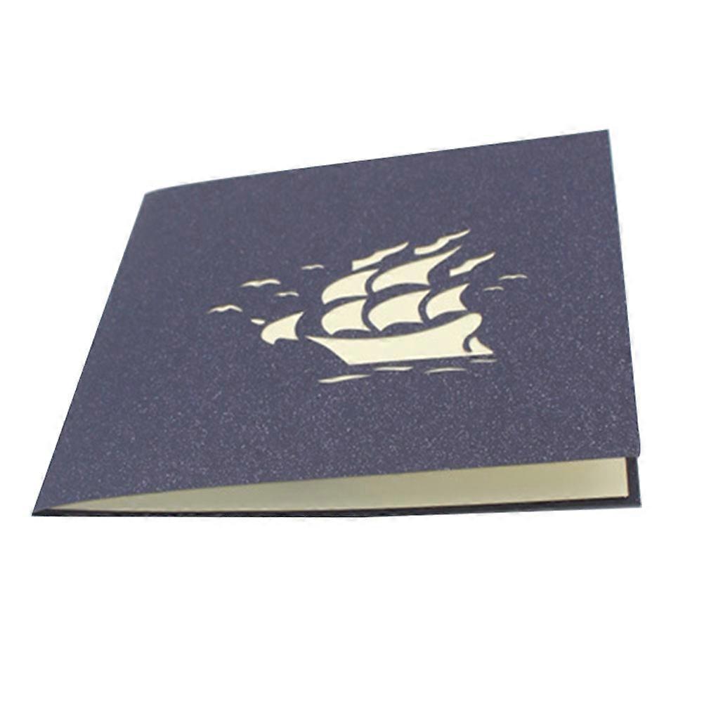 Practical Graduation Cards 3D Sailboat Shape Writing Blessings Special Occasions 1Set