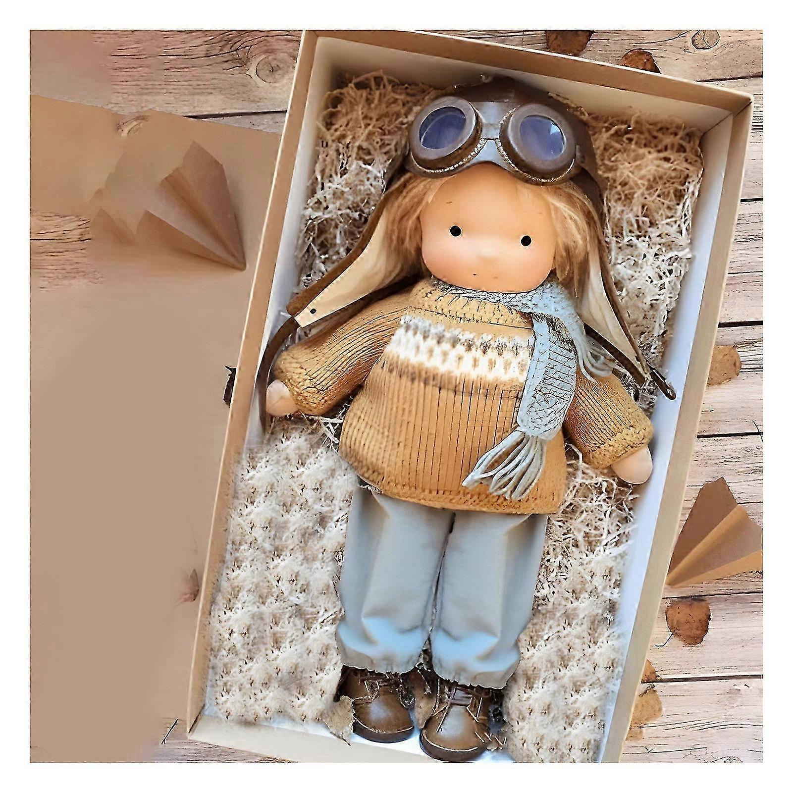 ウォルドーフドールハンドメイド、ハンドメイドウォルドーフドール、ヴィンテージかぎ針編みドール-XS-