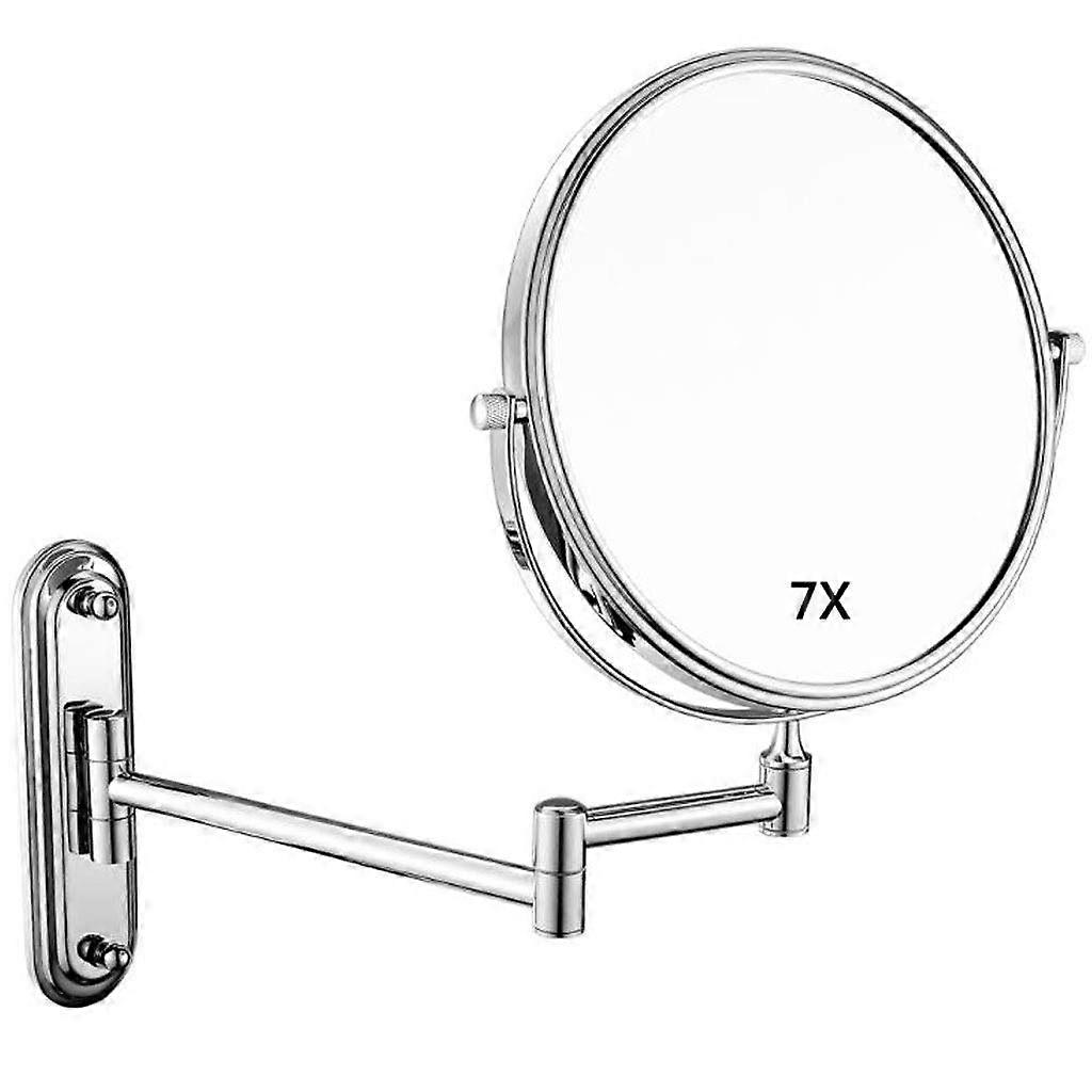 Cosmetic Mirror, Wall Mounted, Magnification, DoubleSided, Round, Swivel