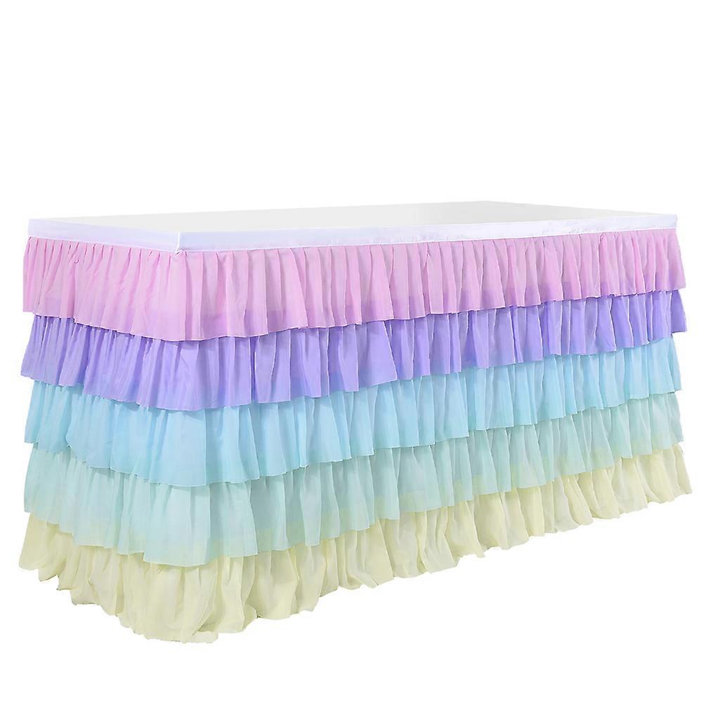 Table Skirts Colorful 5 Layer For Home Decor And Party Use 1Pack
