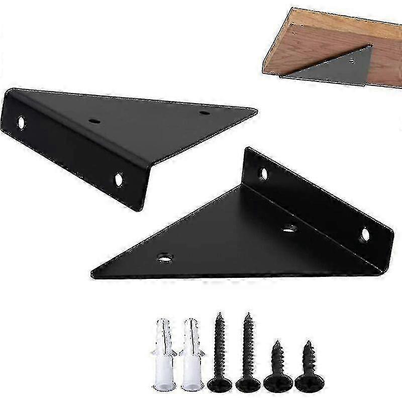Floating Shelf Brackets, 2Pcs Heavy Duty Metal Wall Shelf Brackets for DIY Shelves