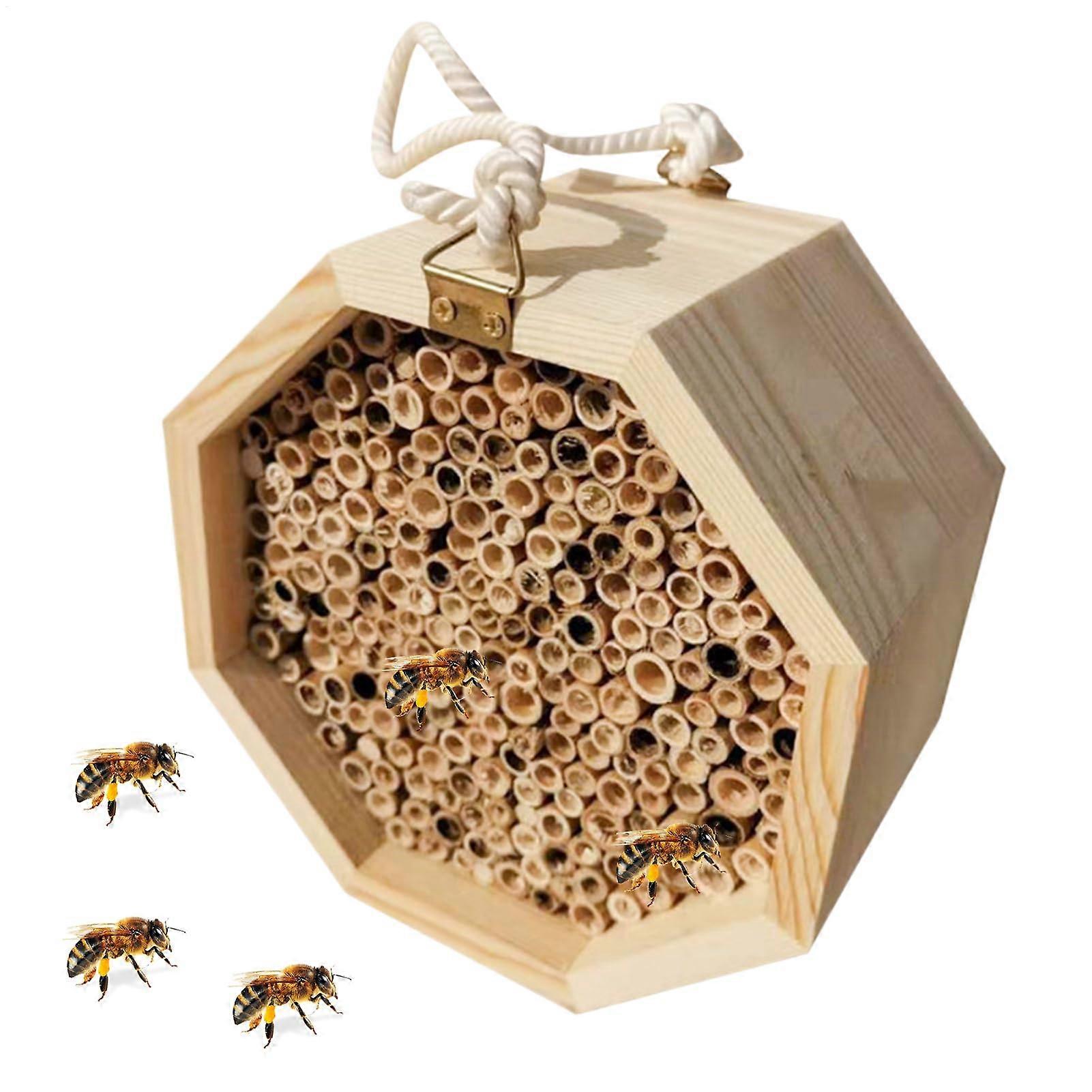Bee Hotel, Bee House, Wooden Habitat for Pollinators, Butterfly House, Wasp Habitat, Pollination Palace that Increases Productivity in Your Garden