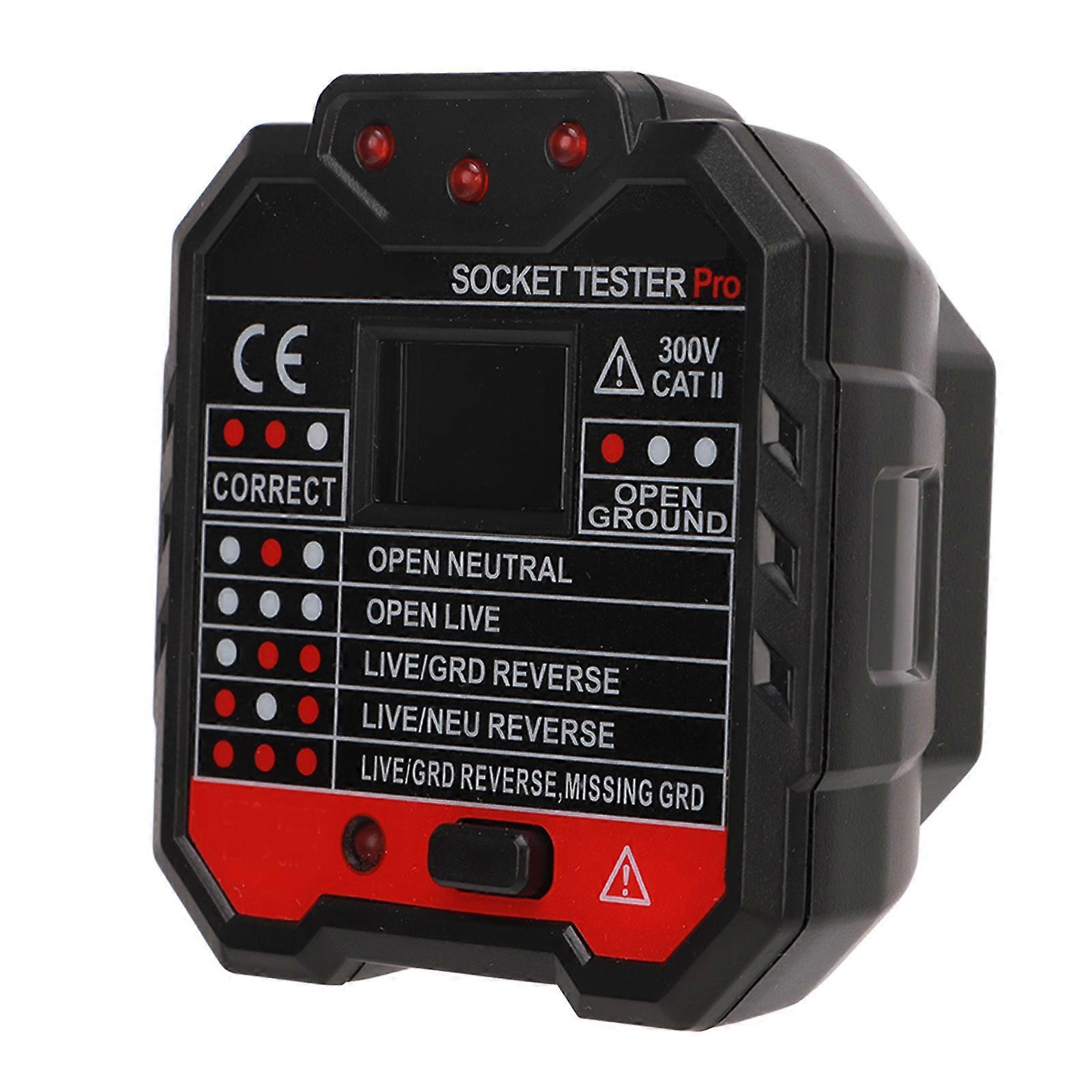 Socket Tester Outlet Electrical Receptacle Detector Phase Supply Polarity Voltage Checker for Home 48~