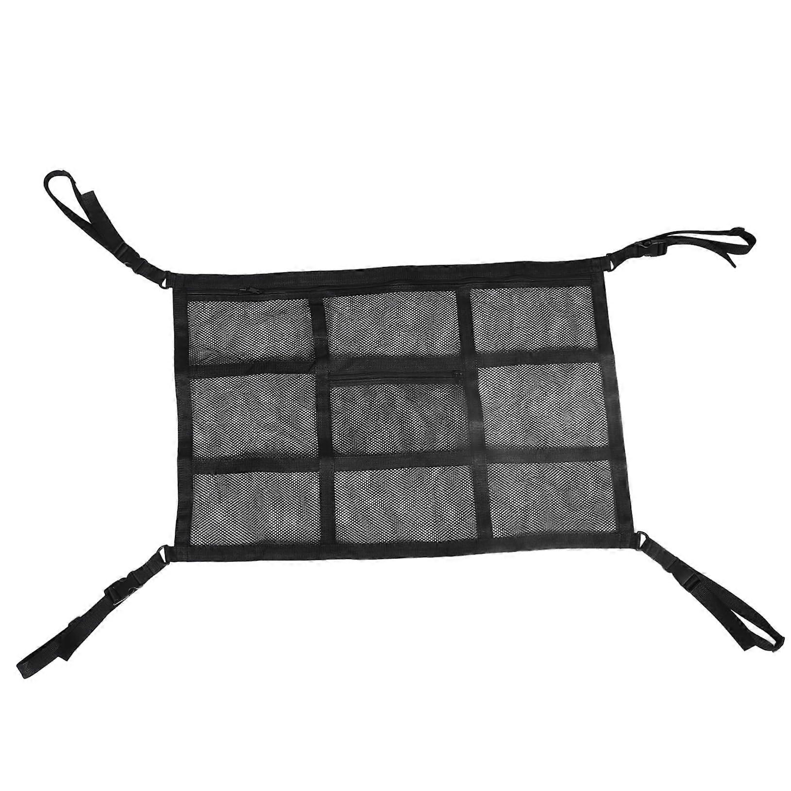 Storage Net for Car Roof Organizer for Car Storage Auto Tent Net Cargo Net Trunk Net Organizer for Car Car Net for Trunk Black Polyester