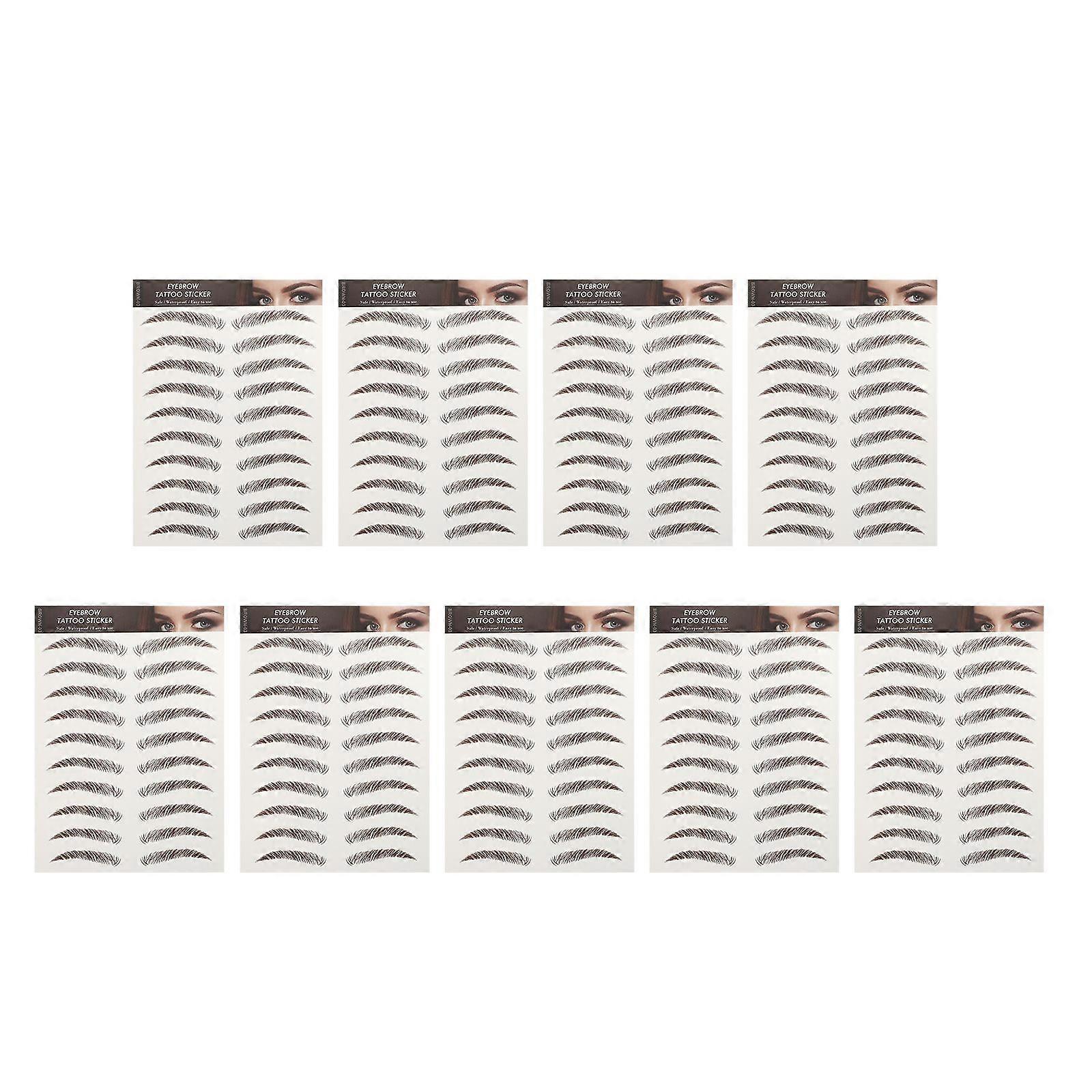9 Sheets Eyebrows Sticker False Eyebrows Tattoos Temporary Eyebrows Tattoos