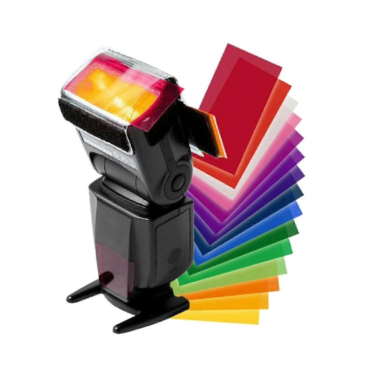 12 Colour Filter Gel Flash Light Gel Filter Sheets Kit For Camera Flash Torch 12 Colour Gel Filter Cards