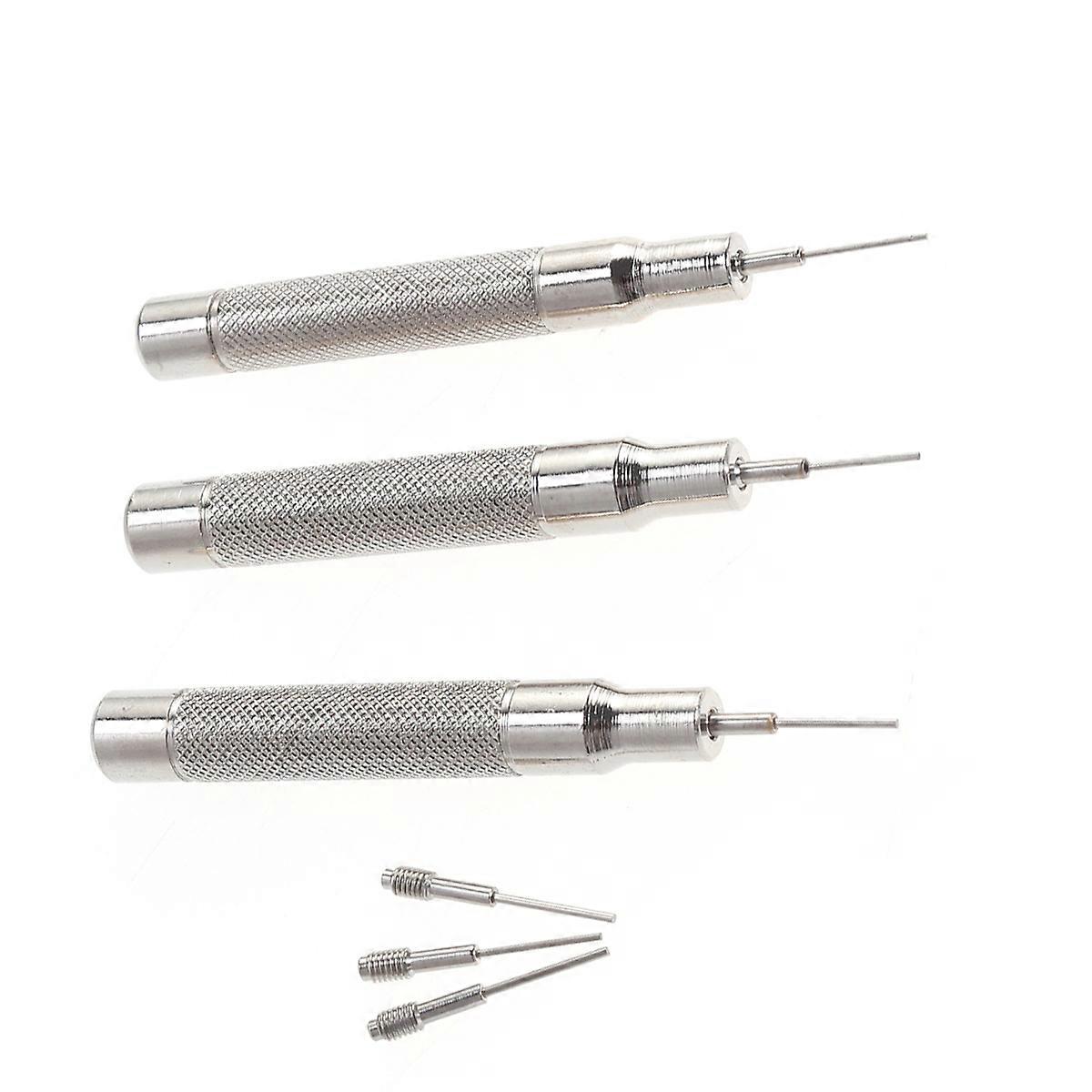 Mini Watch Repair Tool Kit 1 Set Tap Steel Straight Disassembly Punching Needles with Spare Needles (0.7mm/0.8mm/0.9mm)