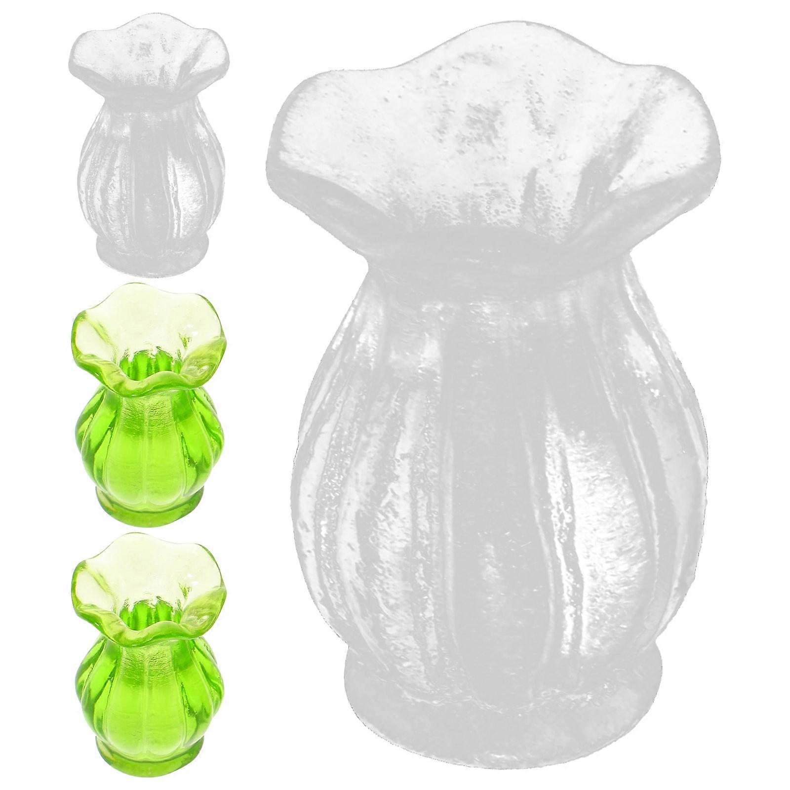 Sculpture Resin Vase Simulation Flower Arrangement Miniature Landscaping Scene 4Pcs