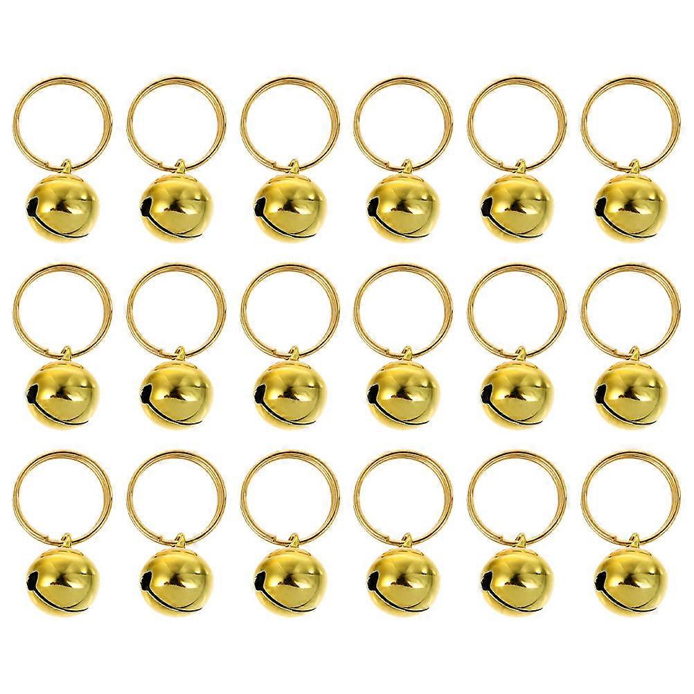 Crafting Bells Copper Pet Collar Diy Craft Christmas Design Golden 1.6x1.6x1.6cm Decoration 18Pcs