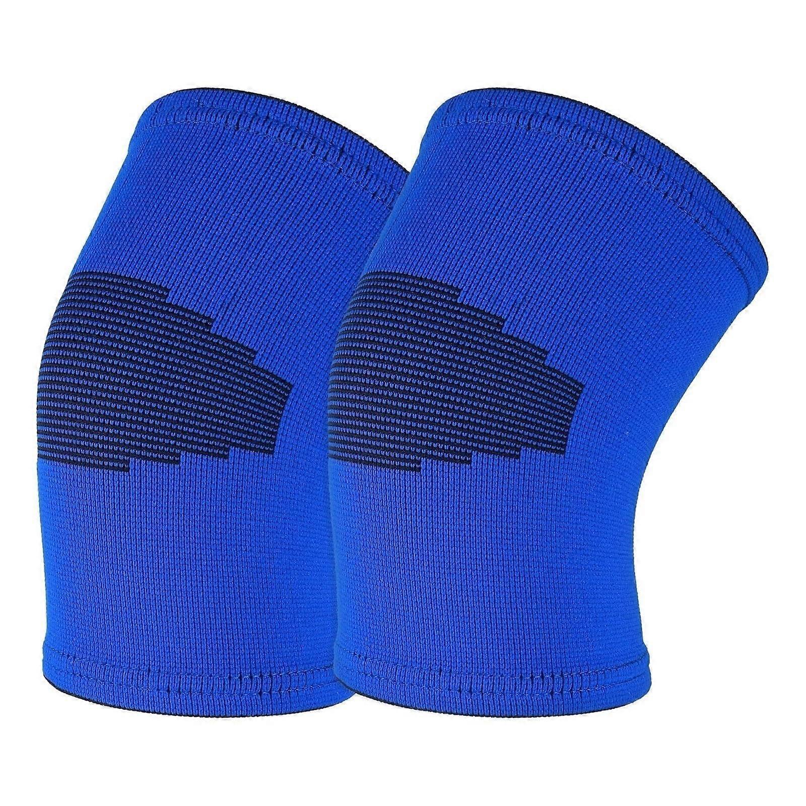 Knee pads, breathable, elastic, soft, suitable for basketball and volleyball (Blue, L)