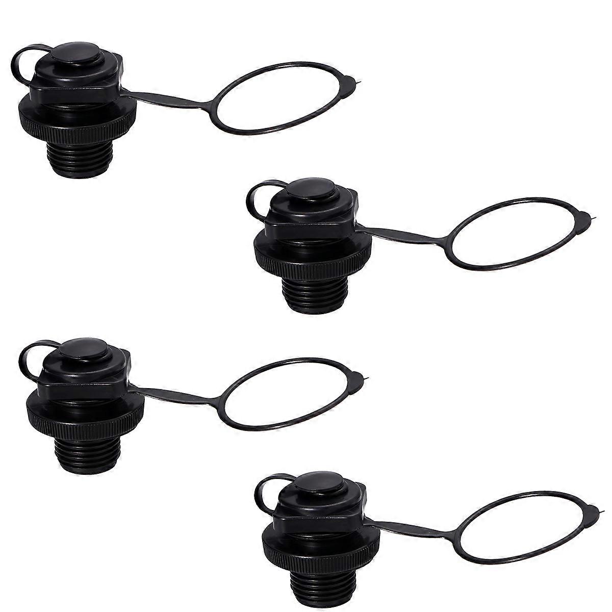 Paddle Board Pump Adapter Boston Valve For Inflatable Boats Kayak Canoe Pool Rubber Dinghy Quick Inflation Black 2.4x2.4x1.7in 4Pcs