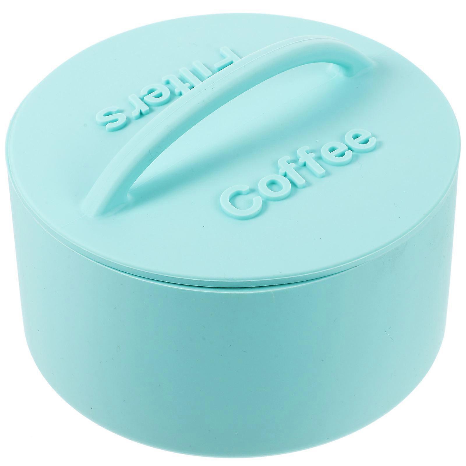 Silicone Coffee Filter Holder 1 Set Coffee Filter Storage Box Dispenser with Lid for Organizing Coffee Papers and Bar Counter Decor