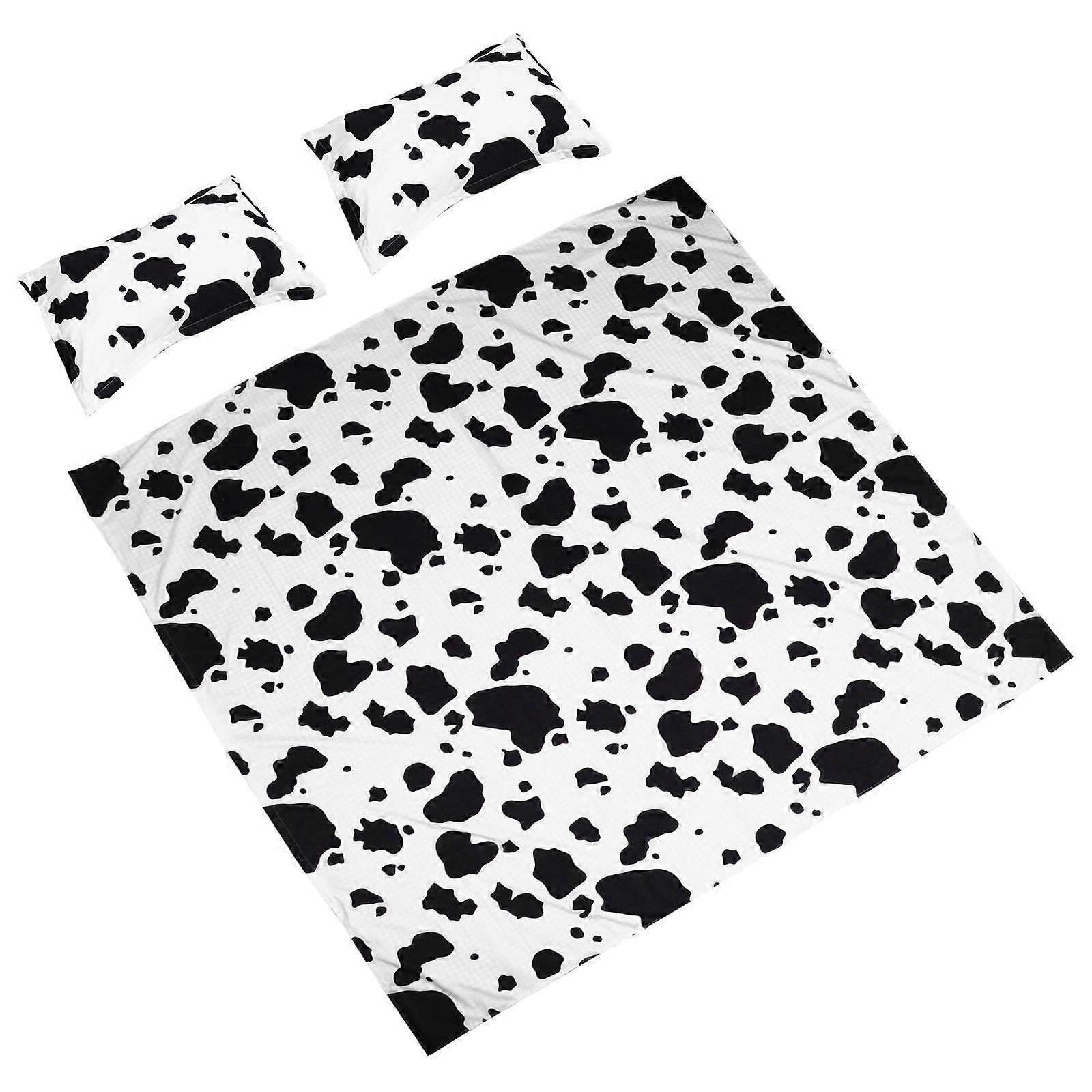 Here's a polished and engaging product description for your **Nordic Style Bedding Set with Cartoon Cow Pattern**:
**3pcs Nordic Style Bedding