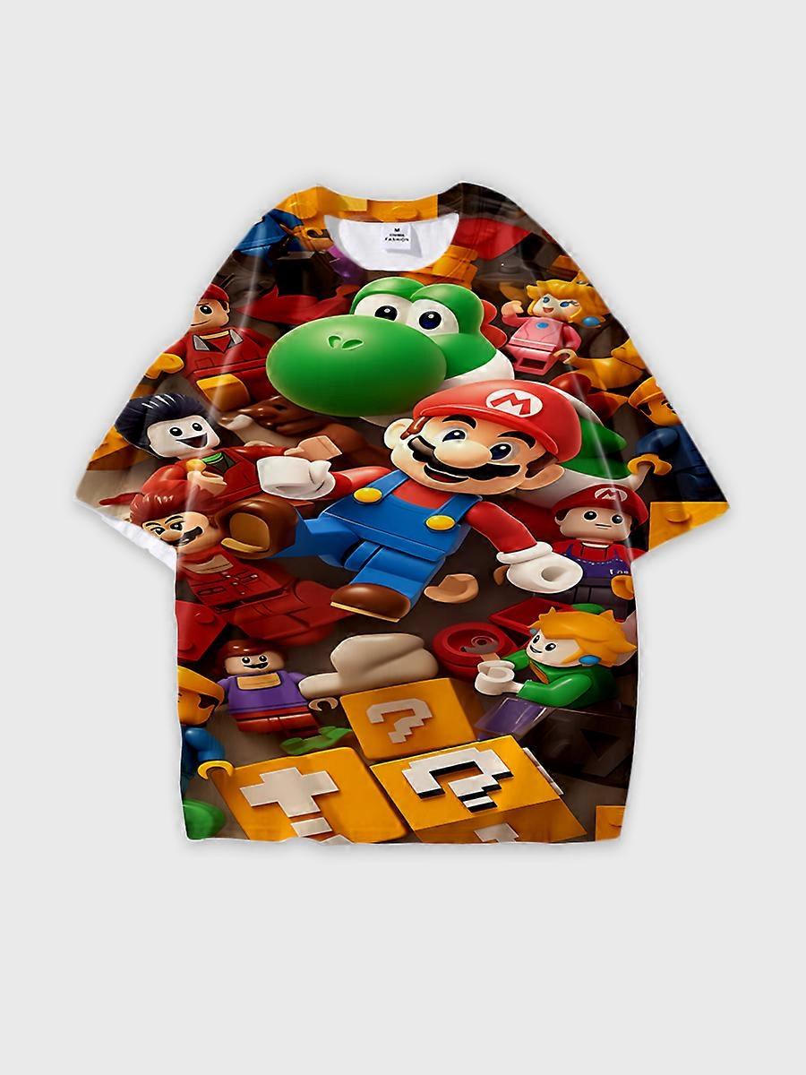 T-Shirt Round Neck Loose Fit Short Sleeve Pattern D2244