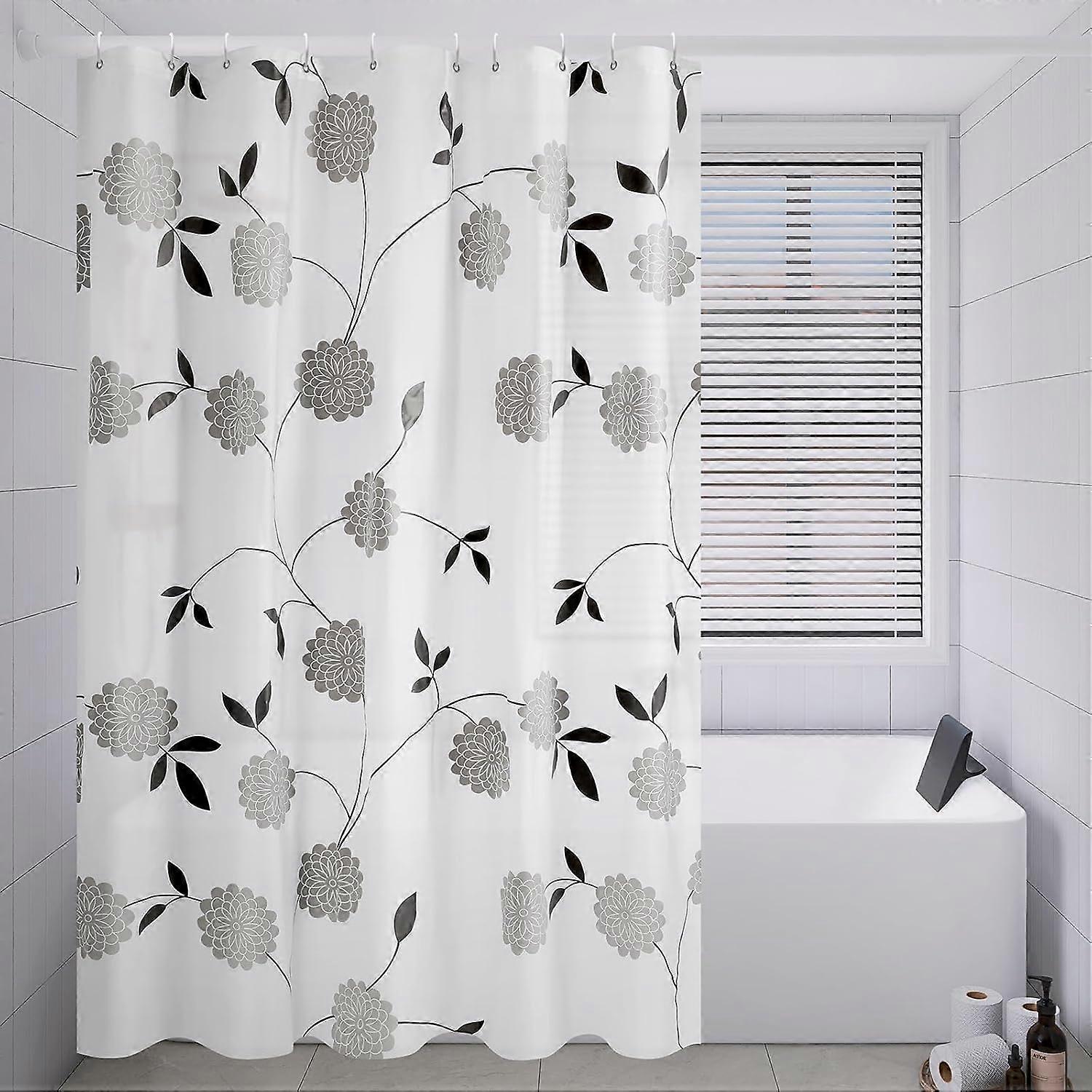 Extra Large Flower Pattern Shower Curtain Bathroom Curtain - Drop Wate
