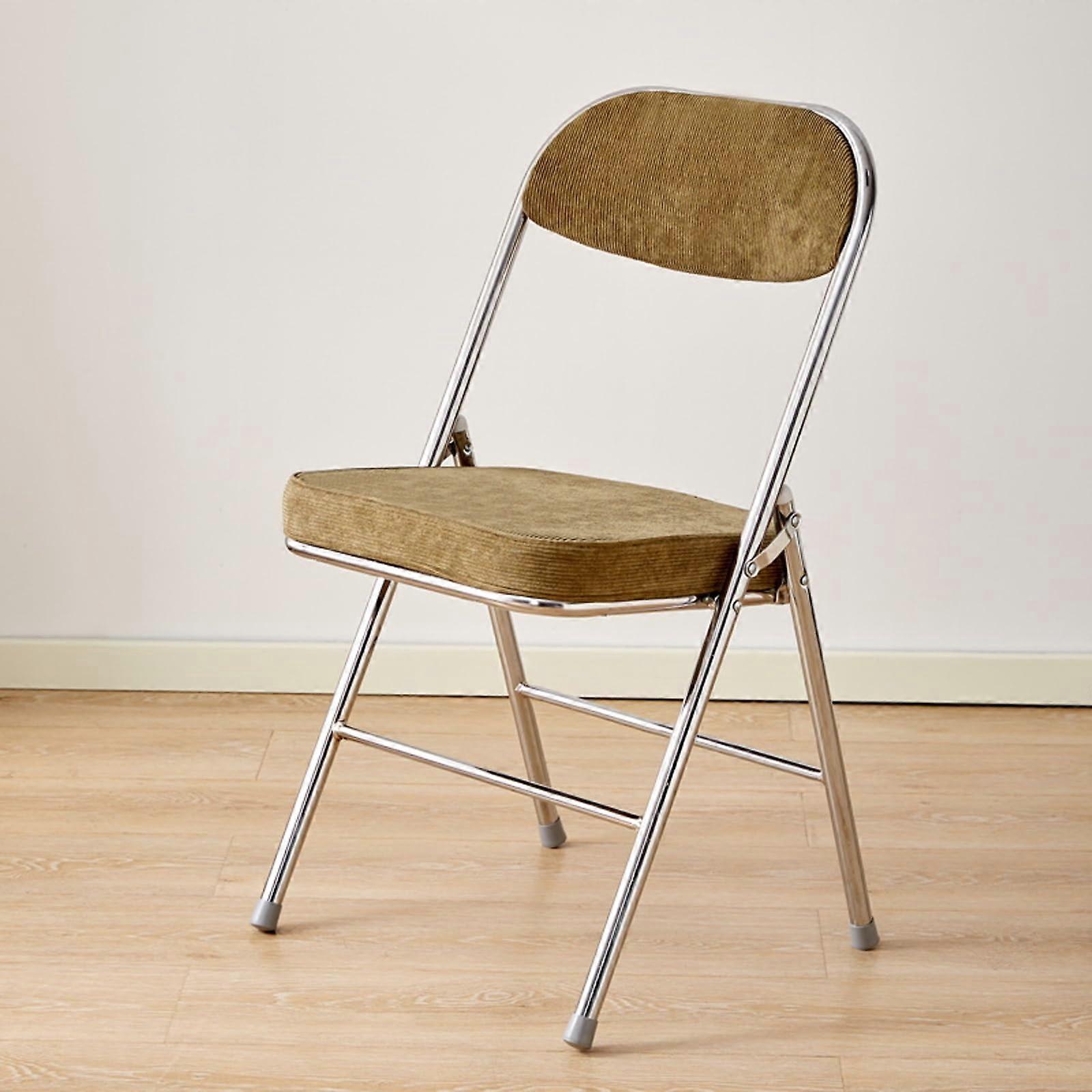 Retro Folding Chair, Cord Backrest, Warm and Breathable, All Seasons (Green)