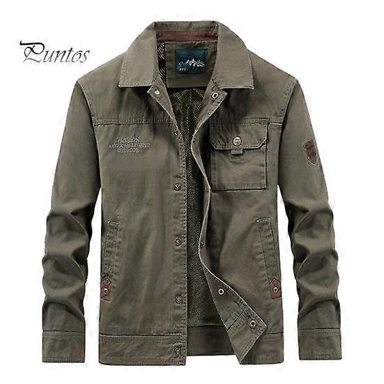 Men Jacket Lapel Long Sleeve Multi Pockets Design Jacket Coat Solid Color Single Breasted Outdoor Jacket Daily Wear