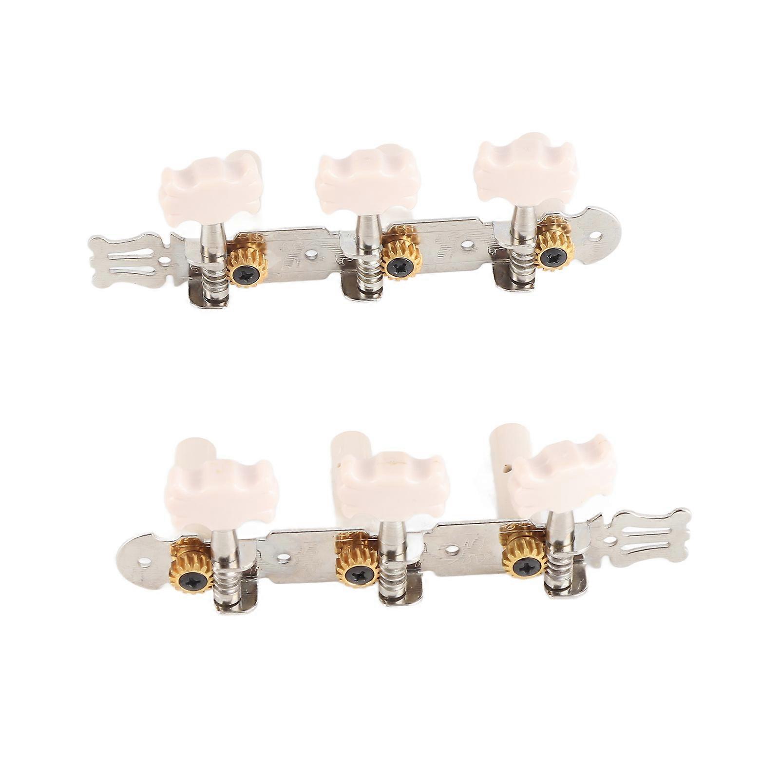 3+3 Acrylic Classical Guitar String Tuning Peg Tuners Machine Heads Silver