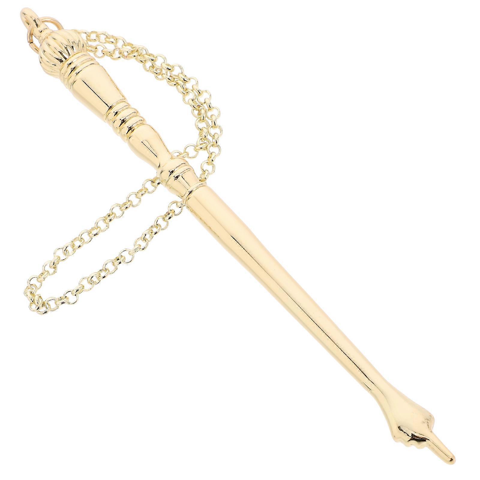 Golden Zinc Alloy Pointer with Chain for Decoration Enhance Scripture Reading Experience 6.5 Inches