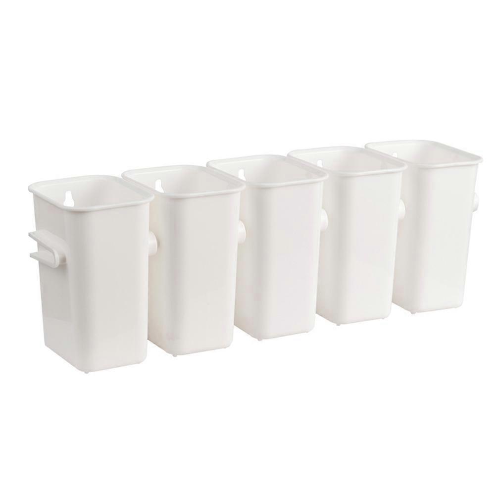 Wall Mounted Storage Bucket for Home Use PP Material White Color Fits Various Scenes 1PC