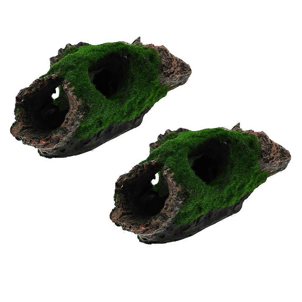 Aquarium Decoration with Resin Simulated Tree Trunk for Fish Tank Landscape 2pcs Assorted Color