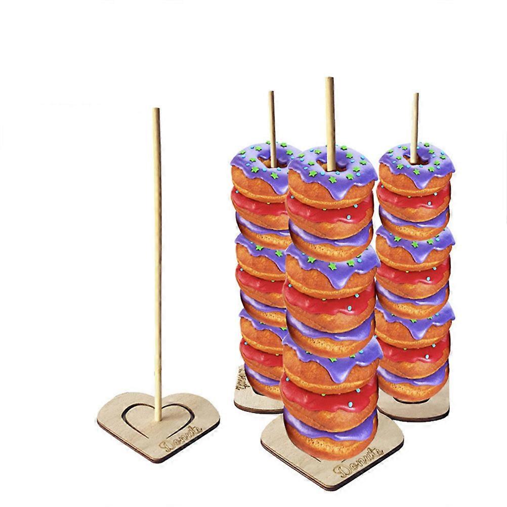 HeartShaped Donut Stand for Party Use Lightweight and Sturdy Synthetic Material Display Sweet Treats 3pcs