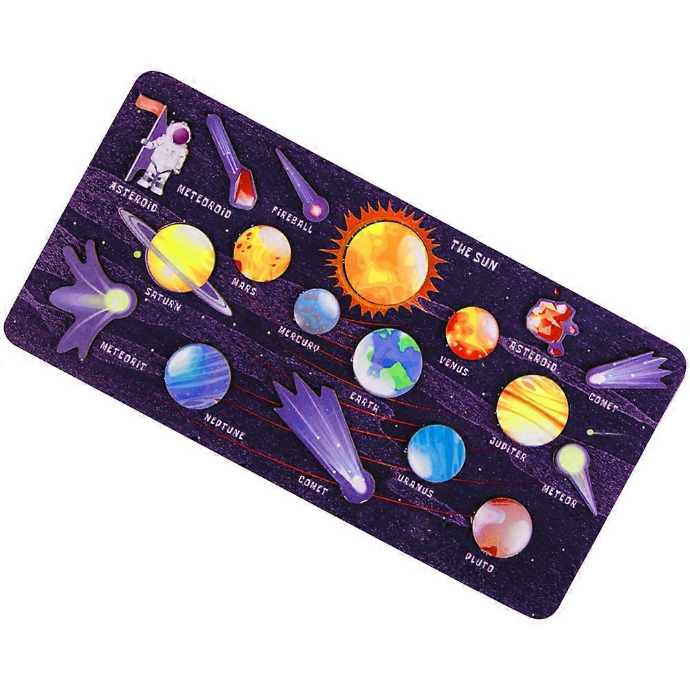 Solar System Puzzle for Kids Early Education Toy with Assorted Colors Wood Material 1 Set