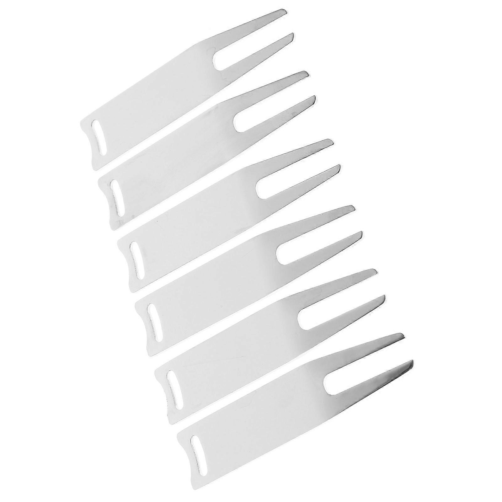 Portable Golf Divot Repair Tool Made of Durable Iron with Smooth Silver Surface for Sports 6pcs