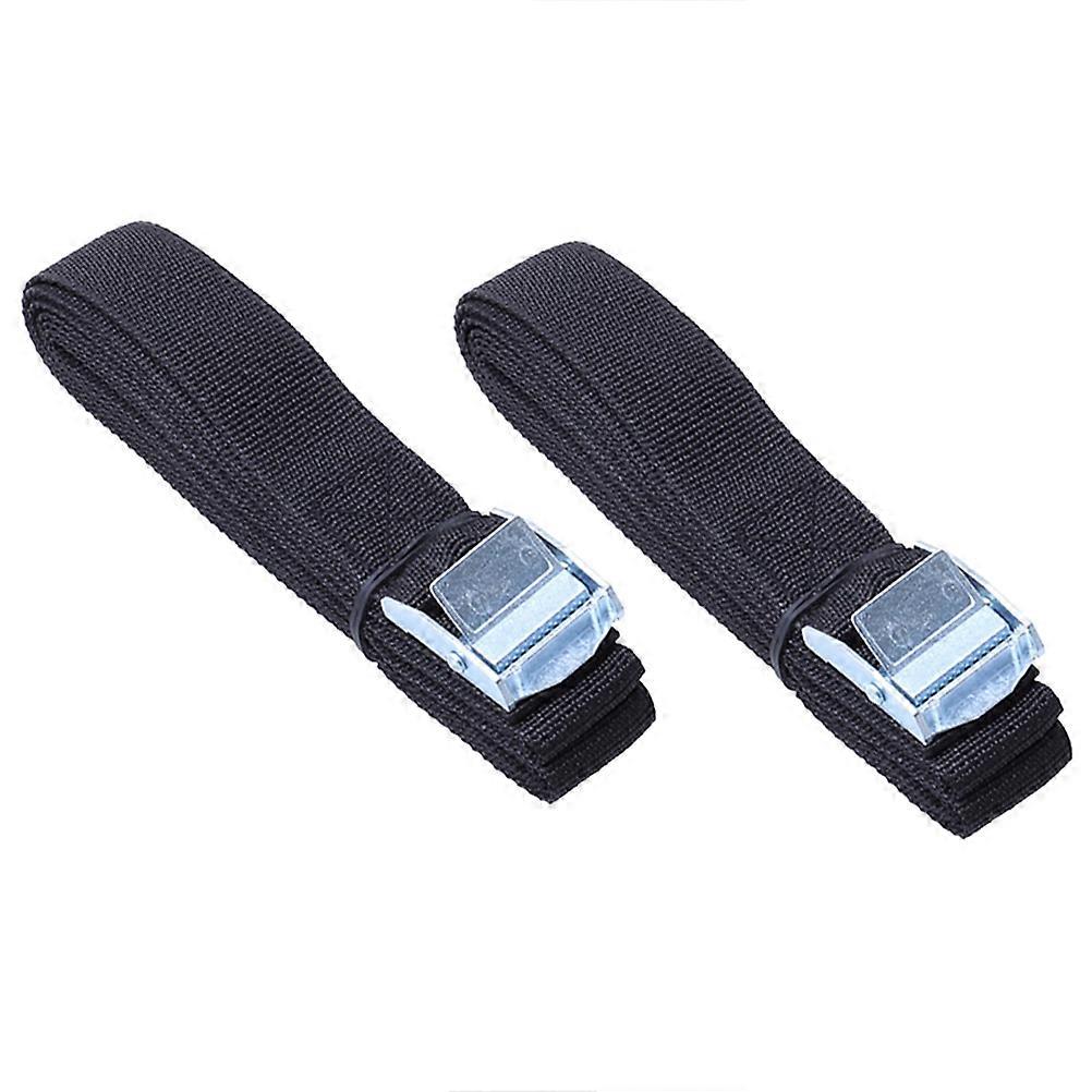 Quick Release Lashing Strap With Buckle 2Pcs For Tie Down Cargo Black Nylon Straps For Moving And Kayak Carrying Applications