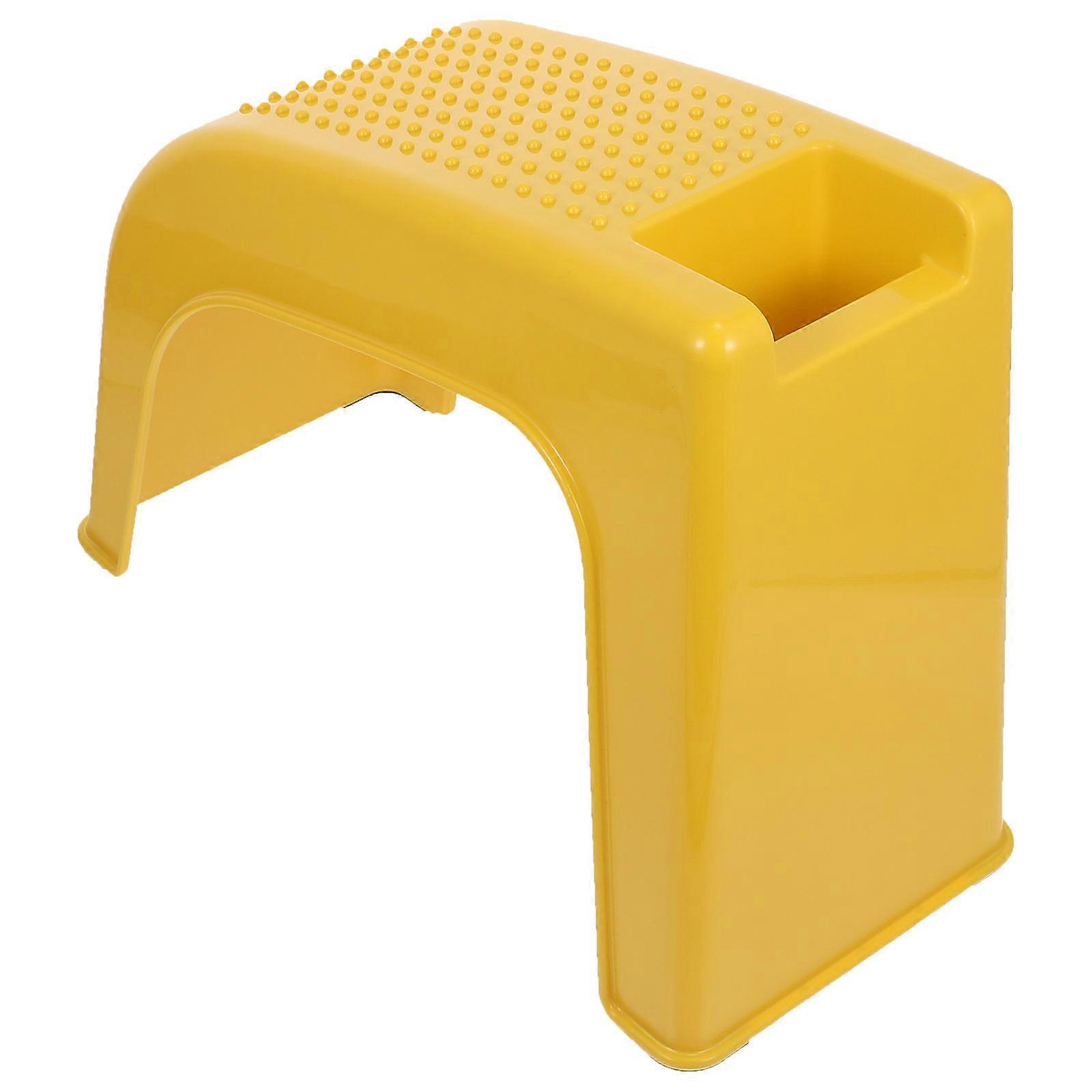 Bathroom Furniture Pedicure Stool Anti-Skid Yellow Practical Plastic Stand For Salon Use 1Pack