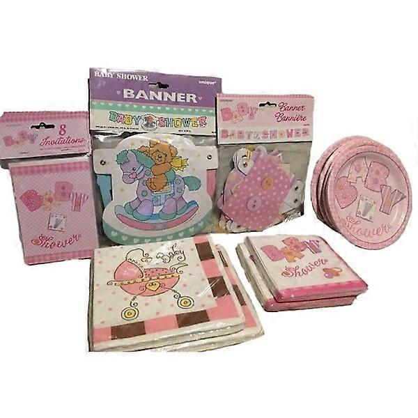 Unique Stitch Baby Shower Invitations (8-Pack) One Size Pink