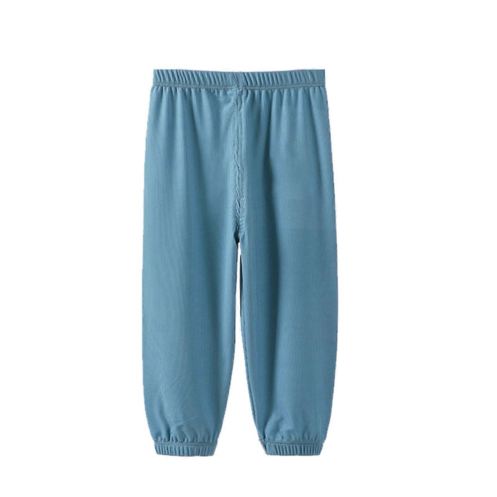 Enfants Long Bloomers Pure Couleur Respirant Lâche Décontracté Lanterne Pantalon Pantalon pour Été Tout-petits Filles Garçons F02 100cm / 39.4in