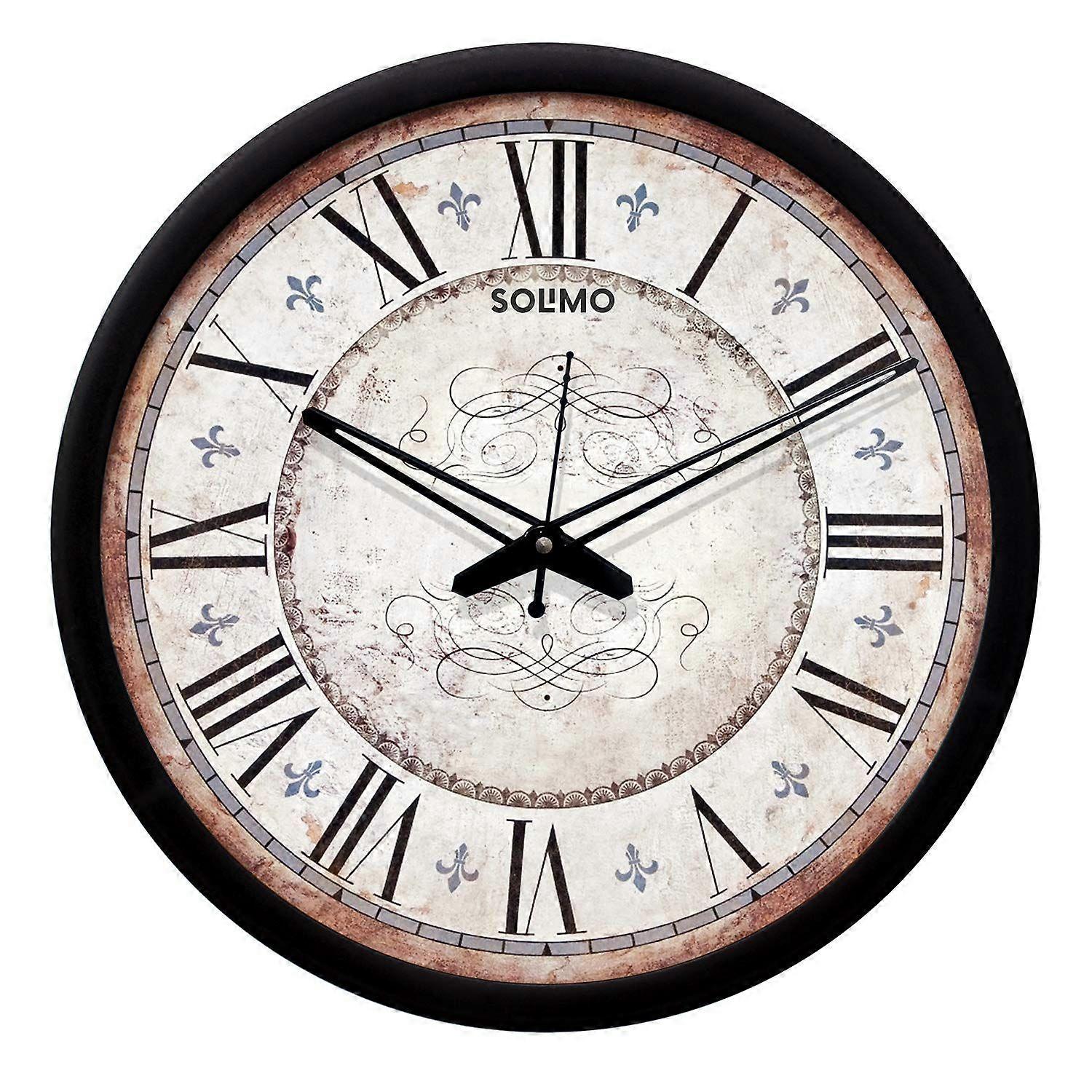 Plastic Silent Movement Designer Wall Clock (Black Frame, 12-inch)