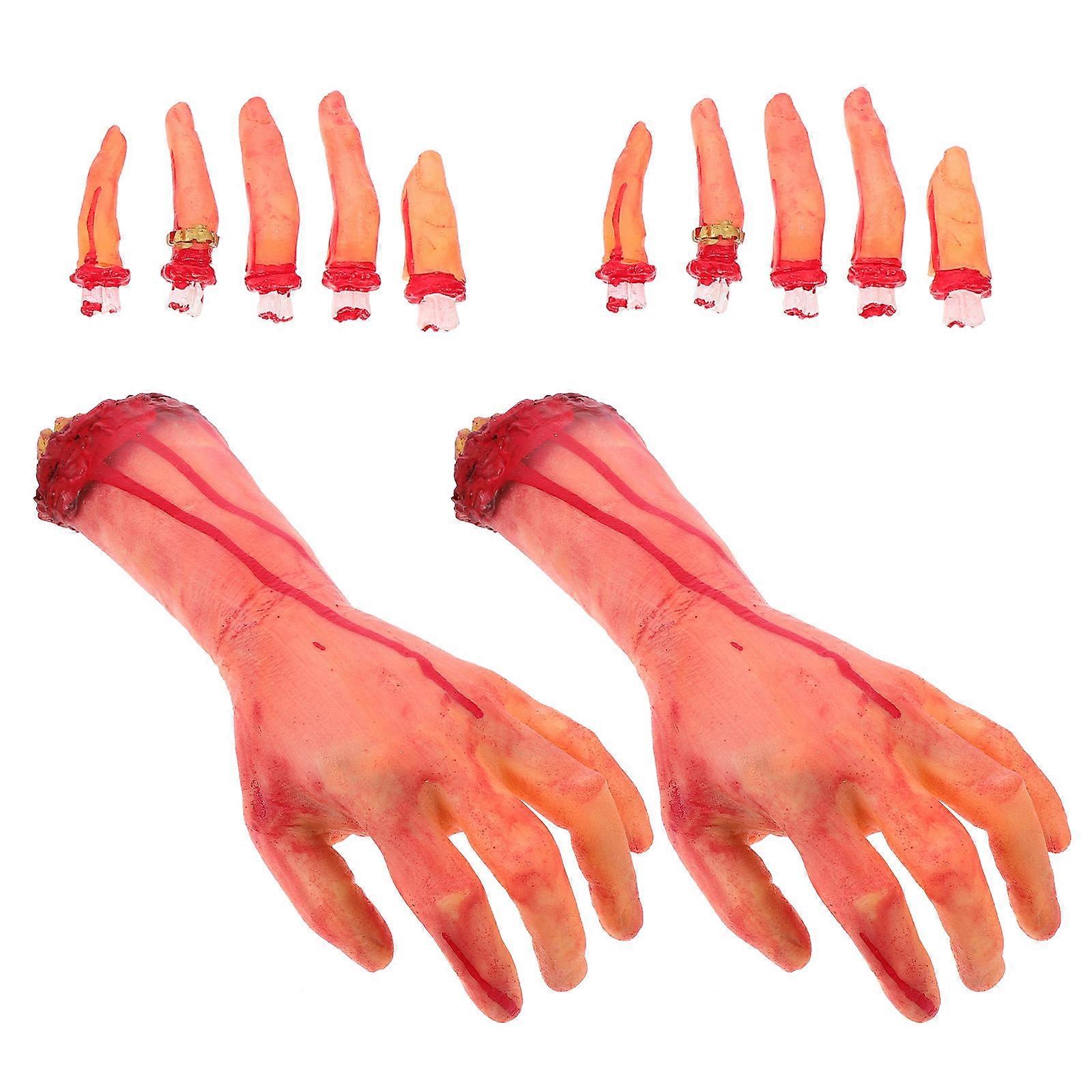 Fake Hands Halloween Decoration for Haunted House Props Scary Atmosphere Creation Assorted Color 1 Set