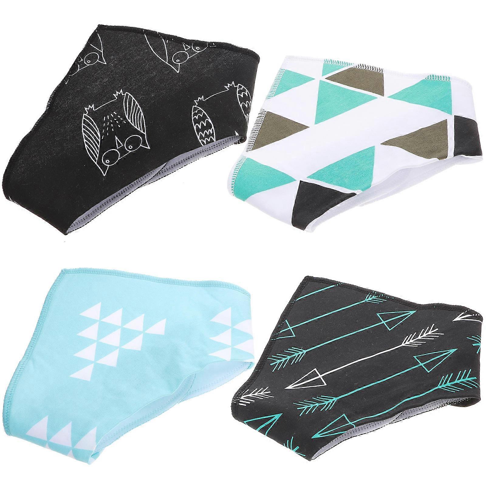 Soft Cotton Bandana Bibs Set for Boys 4PCS Comfortable Drooling Protector for Weaning and Sensitive Skin