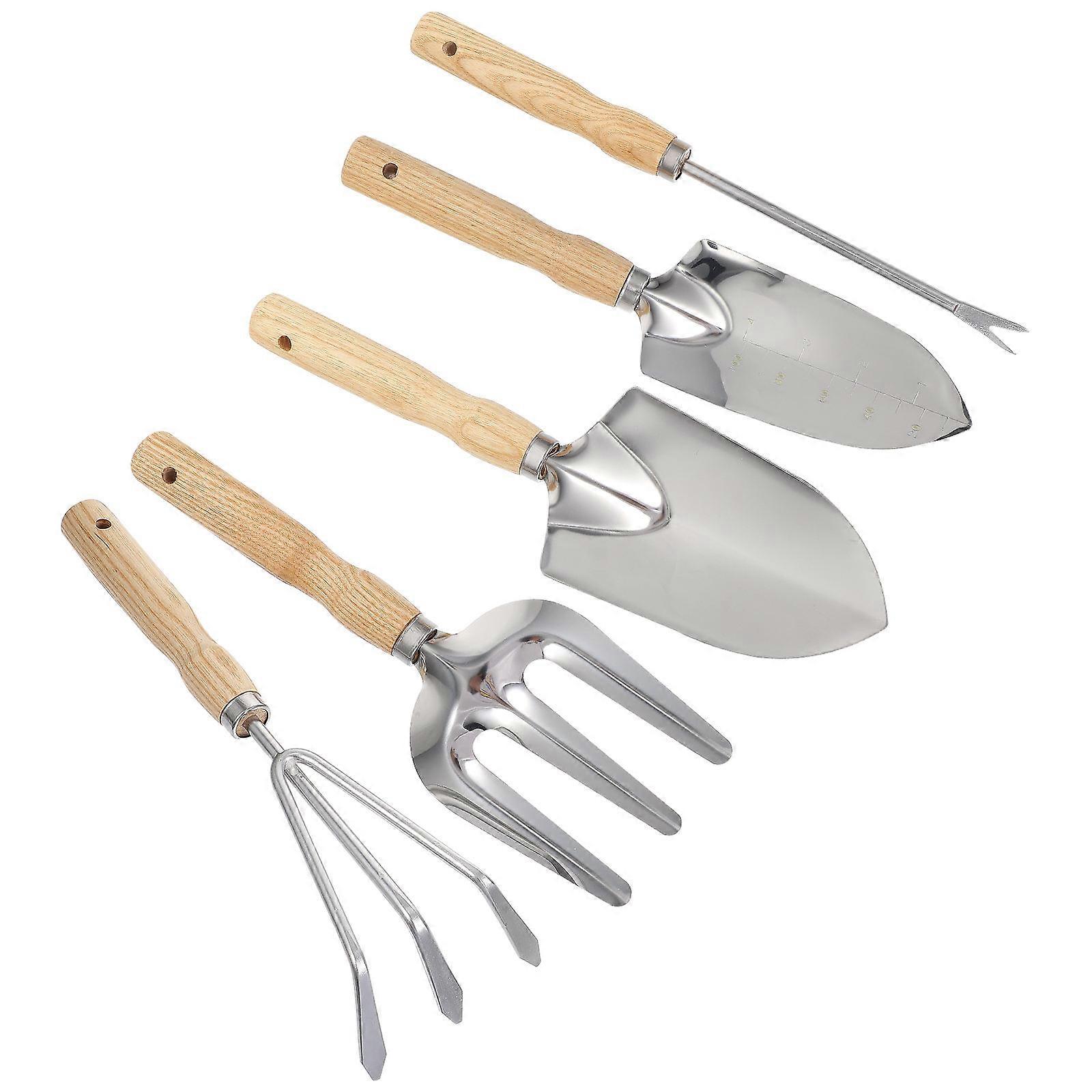 Garden Tools Set for Planting Use with Durable Stainless Steel and Weeder 5 Pieces Small Size