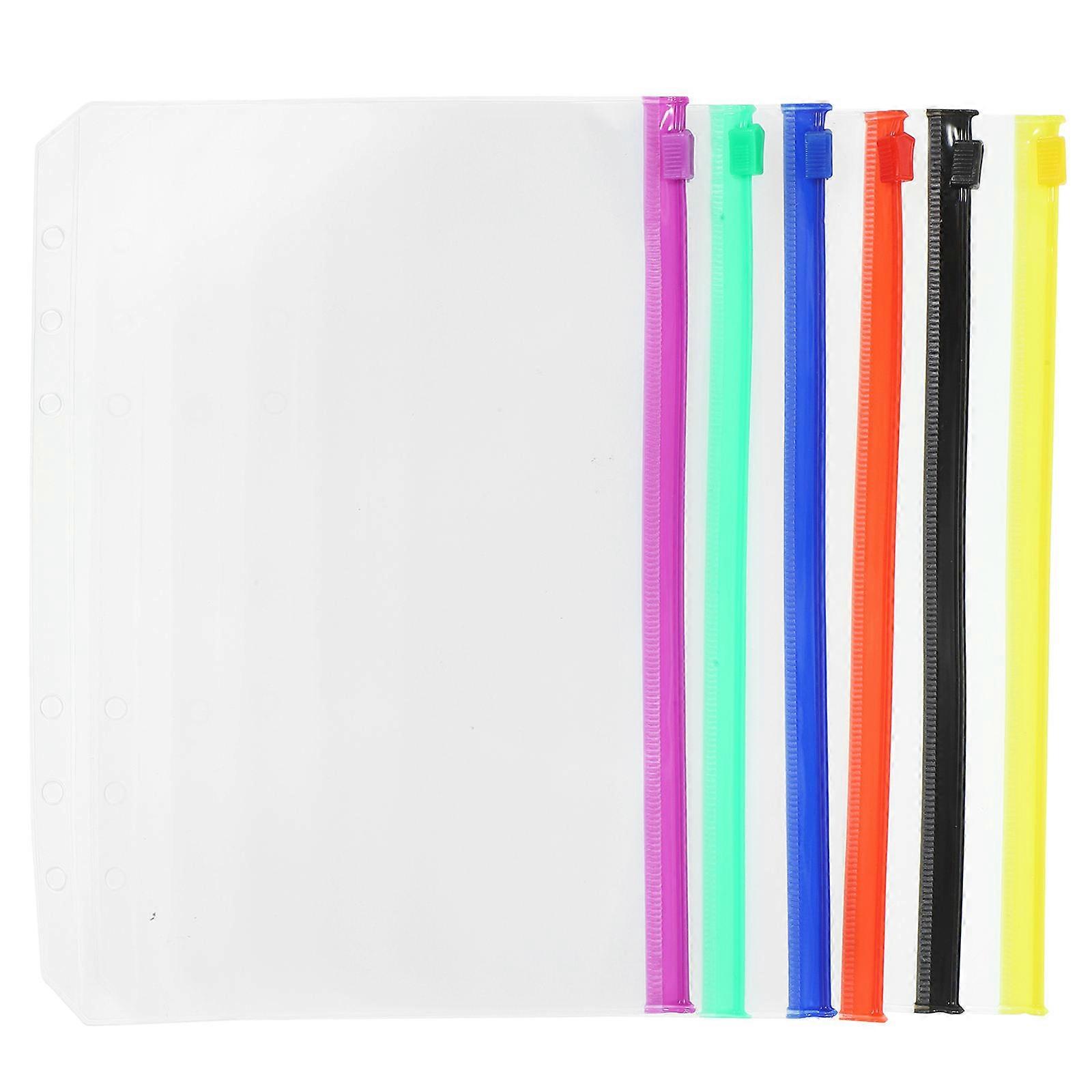 PVC Binder Zipper Bag for Organizing with Assorted Colors 12pcs A5 Size
