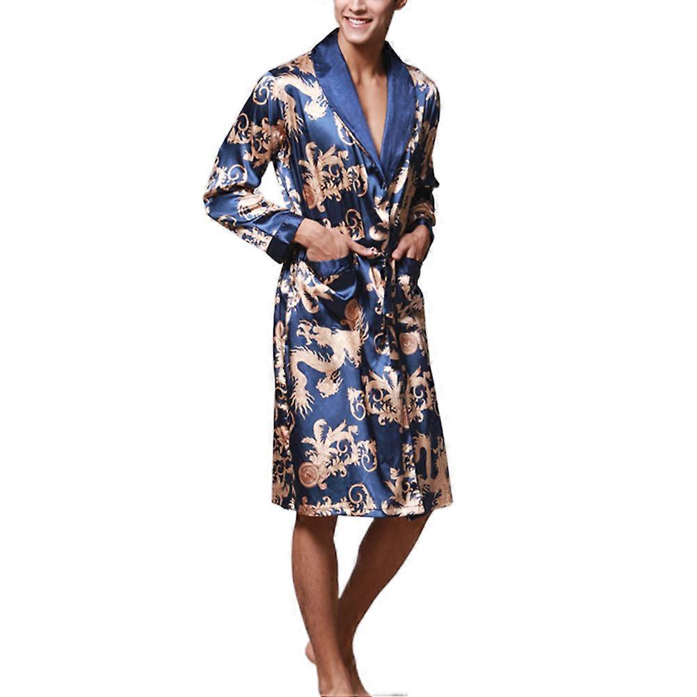 Multi Color Men Long Sleeve Bathrobe Designed For Comfort And Relaxation Size L 1Set
