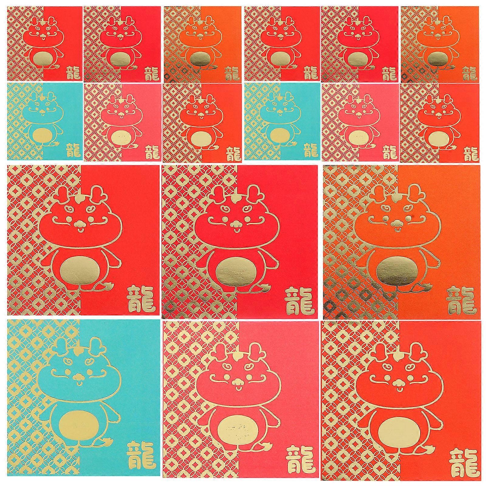 Red Envelopes for Party Money Pouch with Assorted Color Paper Made for Storage 24 Pcs