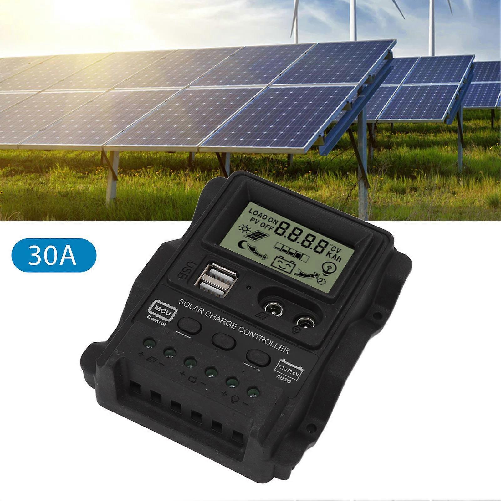 K1688 Solarladeregler PWM Dual DC mit Black Shell Solarpanel-Regler für zu Hause 30A 