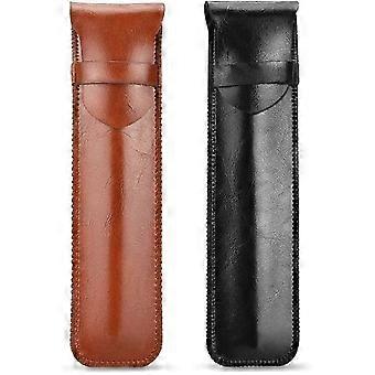2 PCS PU Leather Protective Case for Retro Pens Case, Stylus