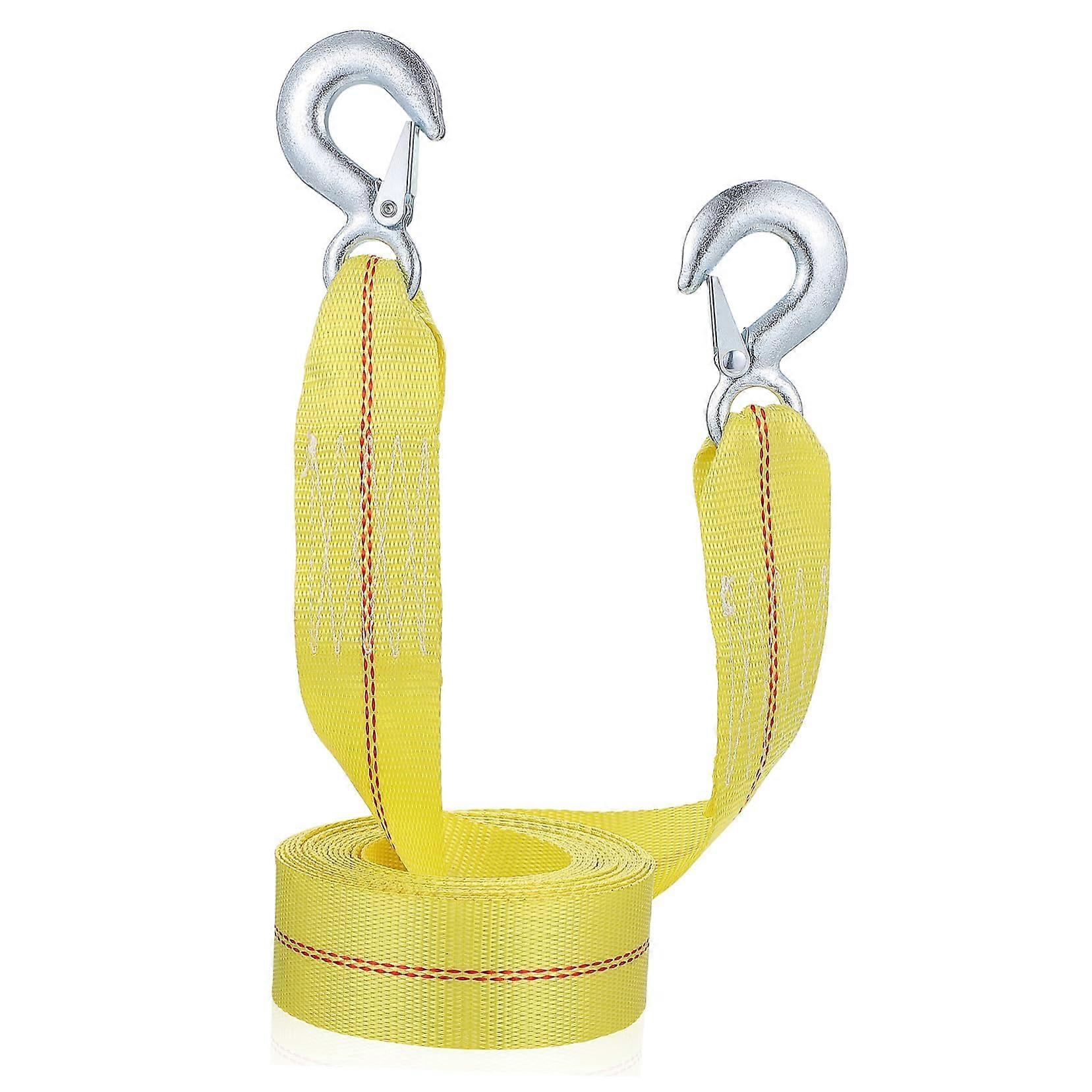 performance tow strap 6m for cars, emergency towing rope with double hooks