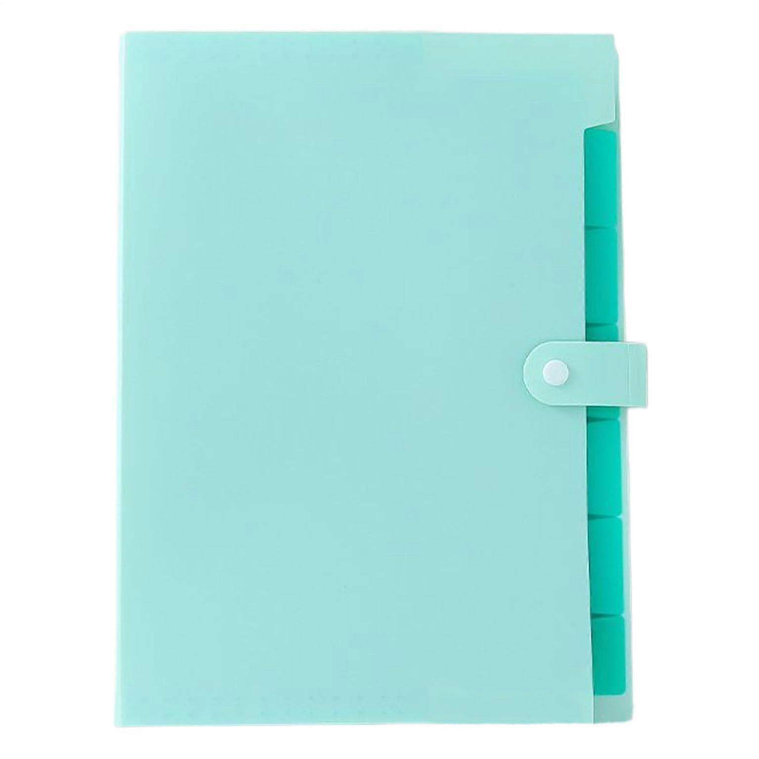 File folder Invoice organizer – A4 size, multifunctional storage accessory with colored labels and 7 pockets for invoice receipts, green