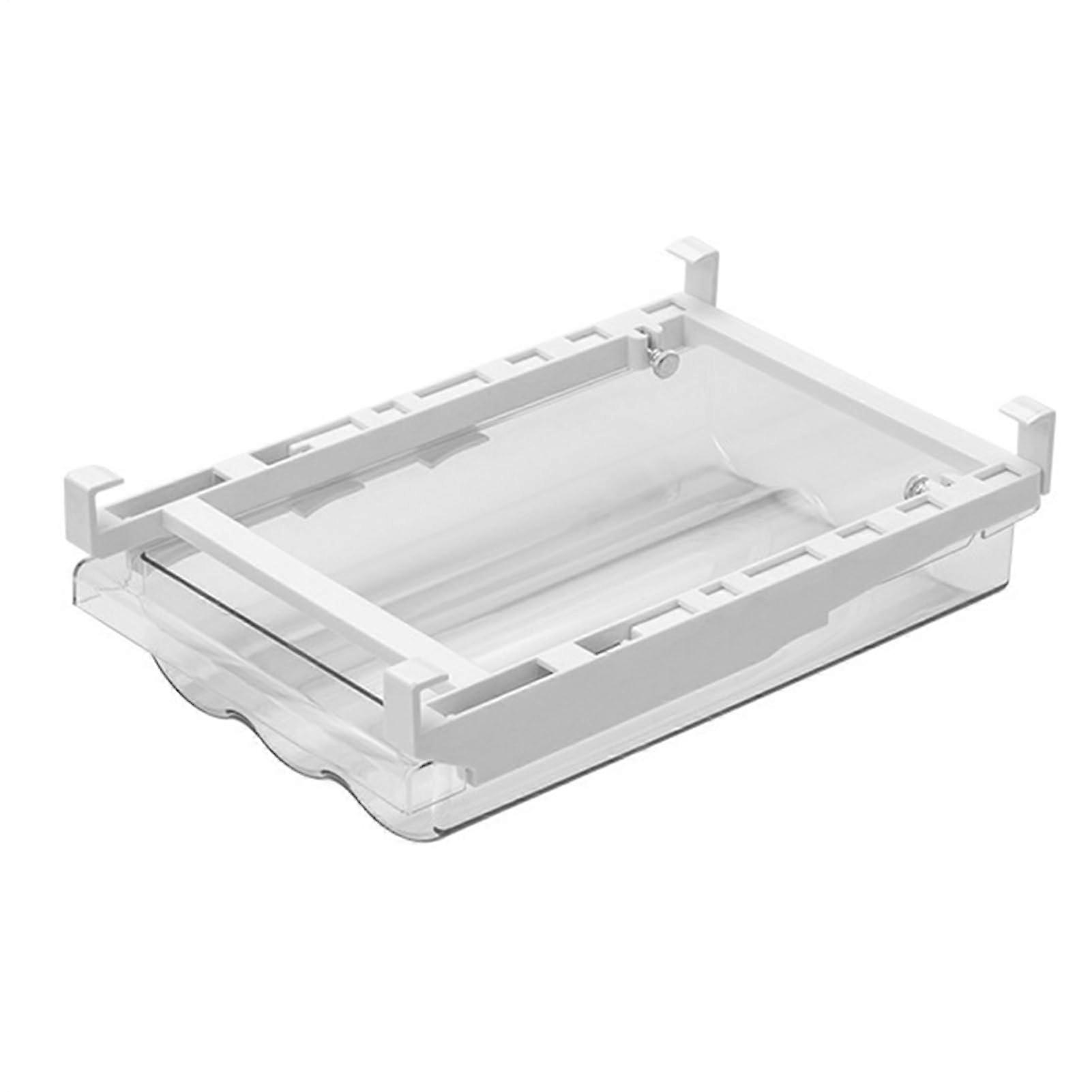 Refrigerator Drawer Organizer - Egg Storage Box, Clear Removable Container for Fridge Shelf, BPA-Free Plastic, Compact Size