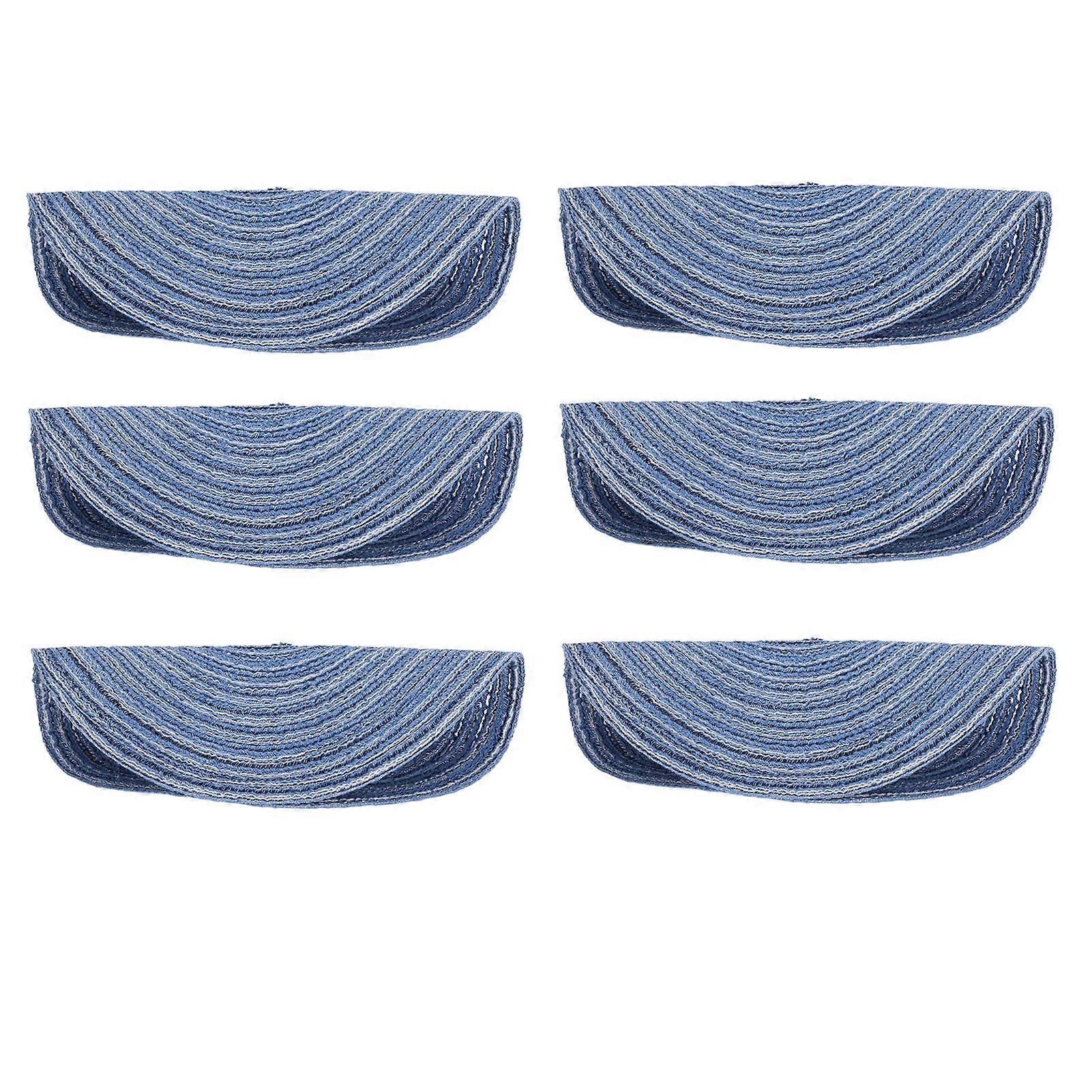 6Pcs Round Placemats Braid Heat Insulation Nonslip Stable Highly Durable Wide Application Place Mats for Home PartyBlue 