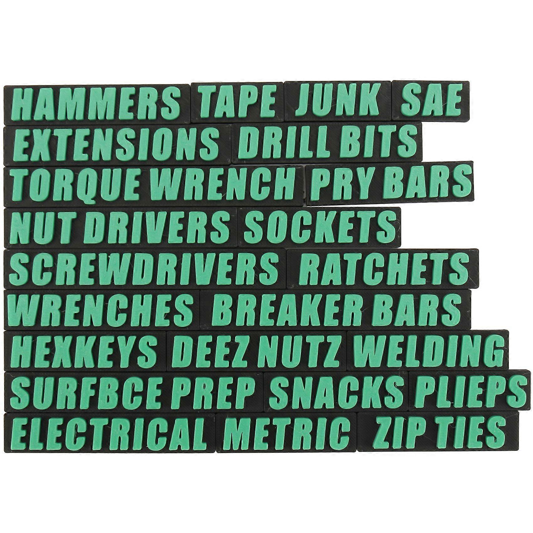 Toolbox Drawer Tags,3D Magnetic Tool Box Labels,23PCS Reusable Toolbox Organization Stickers,Quick Identifying Drawers