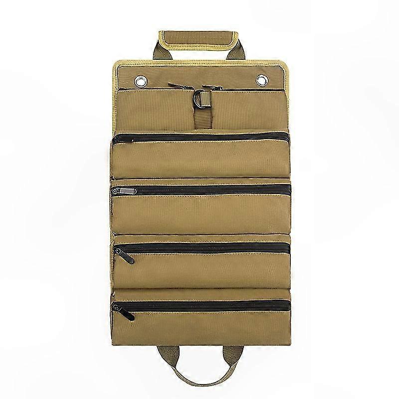 Roll-Up Tool Organizer with Detachable Pockets, Durable Oxford Cloth, Multi-Compartment Storage for Electricians and Mechanics