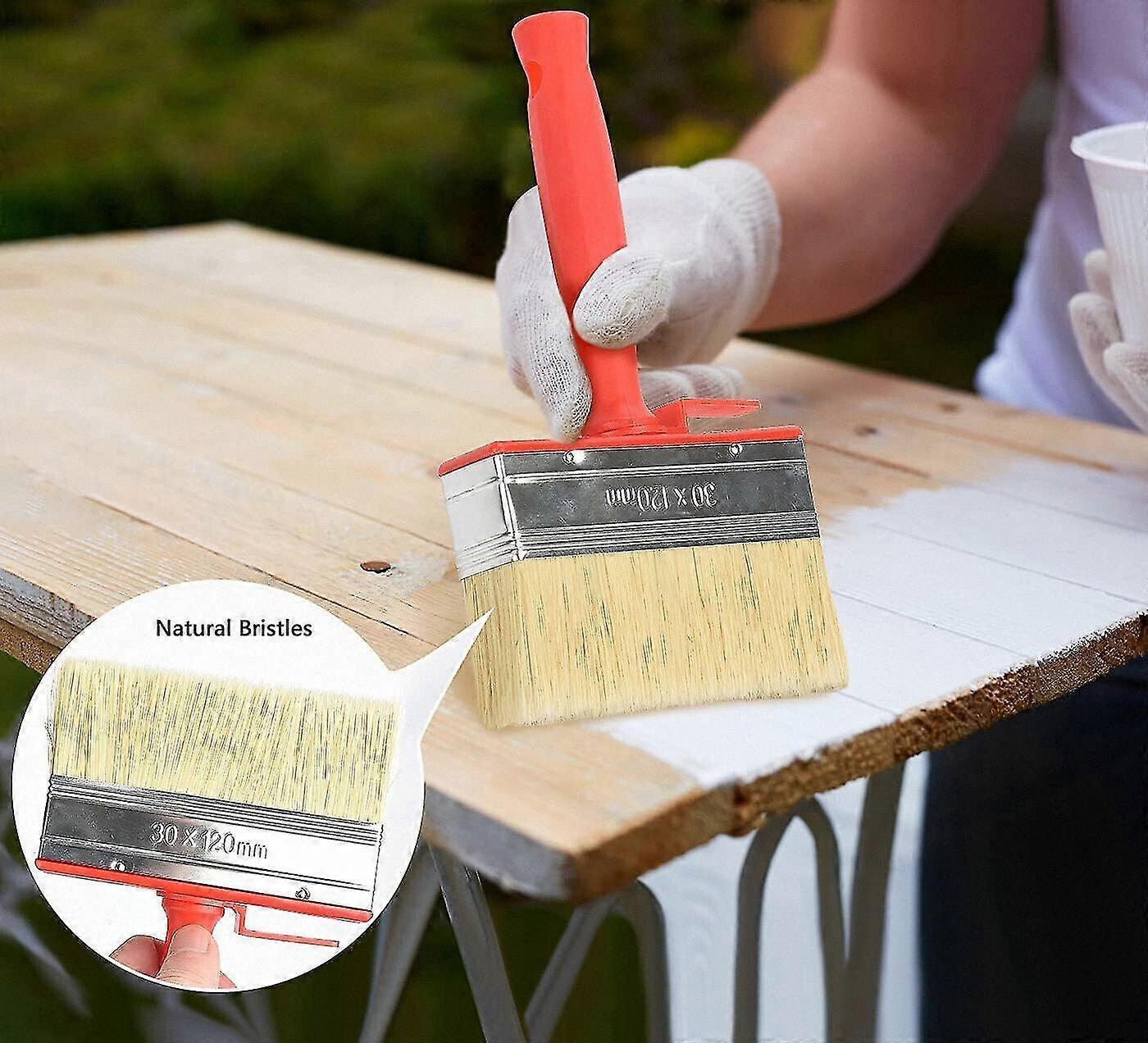 Large Paint Brushes, 2-Pack Flat Wall Brushes, 30 x 120 mm Size for Broad Surface Coverage