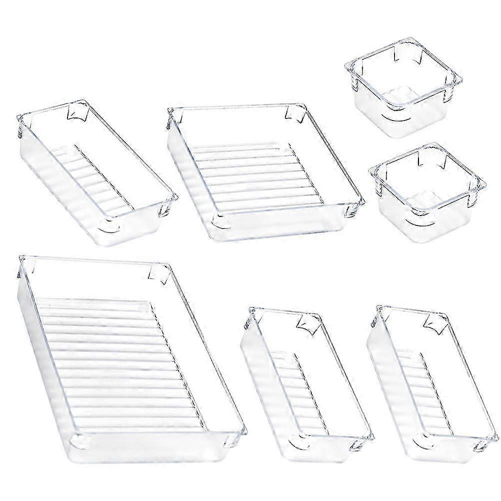 Storage Box 7Pcs Transparent Sorting Box For Home Organization And Desktop Items XS Size Rectangular Organizing