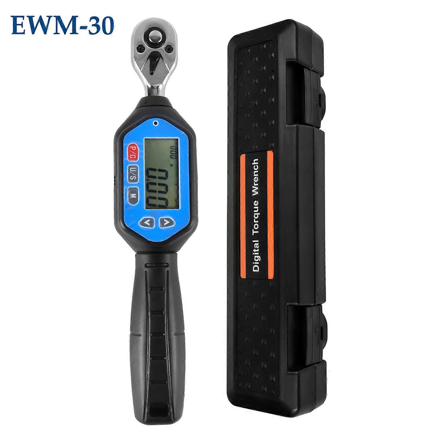 EWM-30 Digital Torque Wrench 1/4 Square Drive 22.12 ft.lb Max Torque ±2% Accuracy with Buzzer LED Indication and Peak Tracking